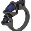 Sea Blue Sapphire Lady Heart Ring