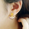 Crystal Rhinestone Star and Moon Earrings