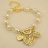 Heart D Pearl Love Heart Bracelet