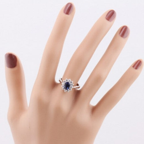 Princess Gem Sapphire Crystal Ring