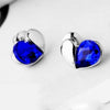 Ocean Blue Double Heart Stud Earring