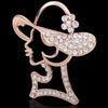 Lovely Pink Lady Crystal Pin Brooch