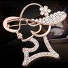 Lovely Pink Lady Crystal Pin Brooch