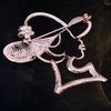 Lovely Pink Lady Crystal Pin Brooch