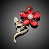 Crystal Flower Rhinestones Pin Brooch