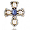 Pearl Rhinestone Cross Brooch