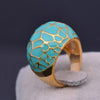 Brain Waves Sea Blue Crystals Ring