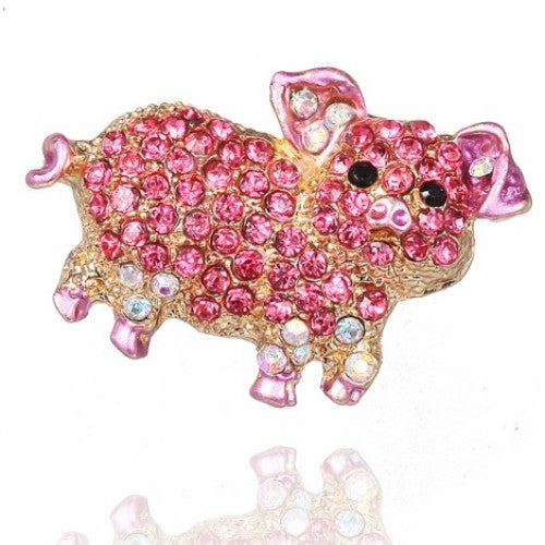 Lovely Animal Pink Pig Brooch